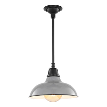 Jasper 12.25" Farmhouse Industrial Indoor/Outdoor Iron LED Pendant